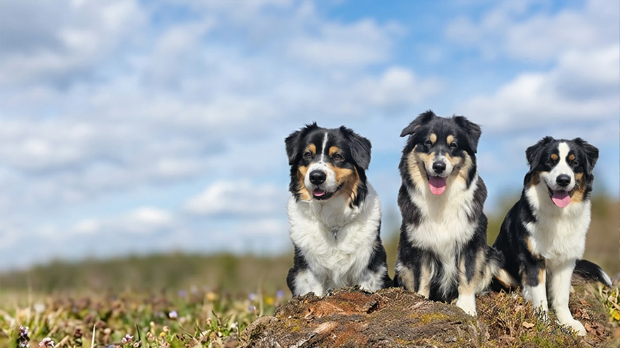 Penny, Röli und Rosi – unsere drei Australian Shepherds